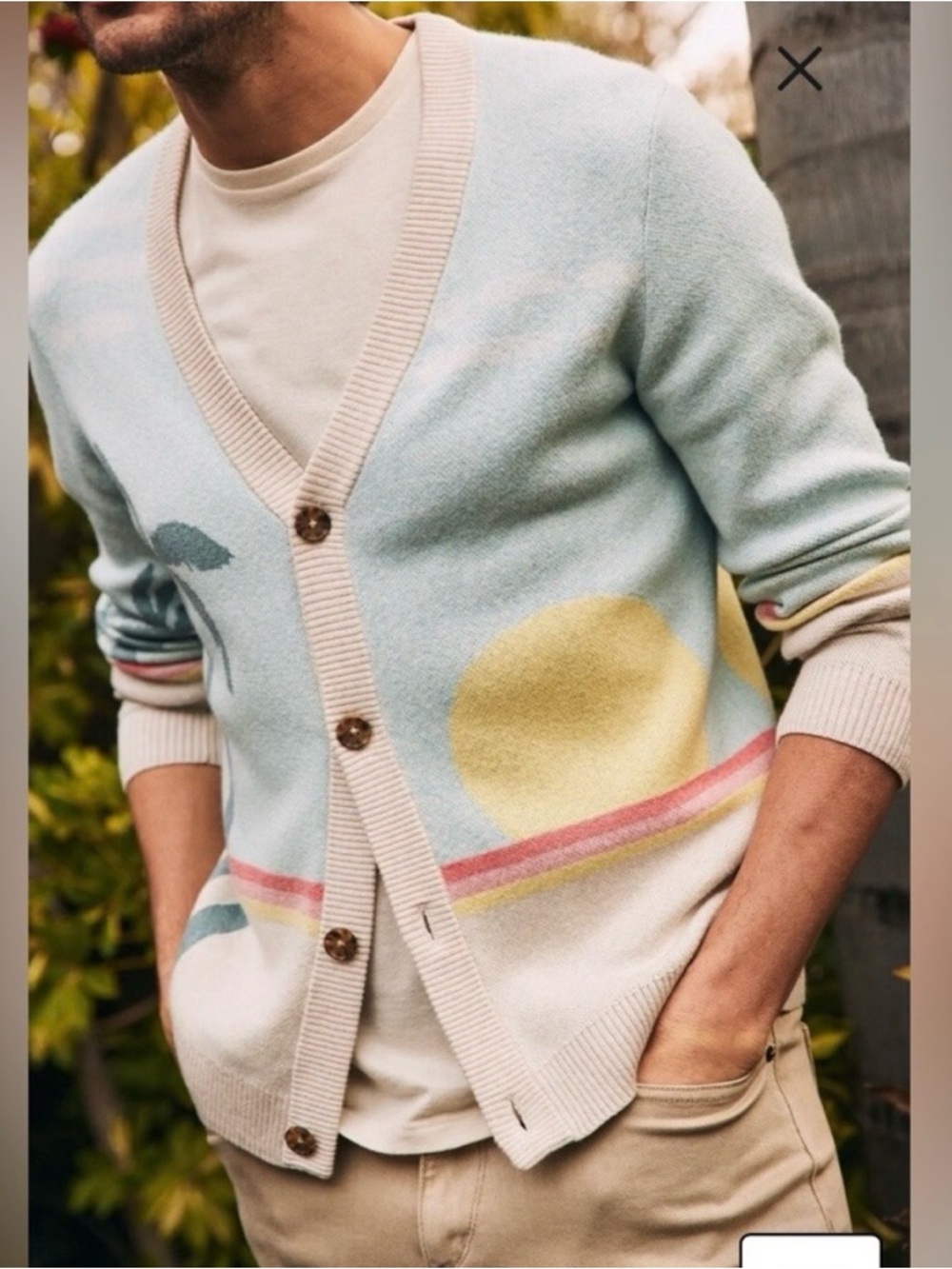 Marine Layer Pastel Sunset Graphic Men’s Cardigan